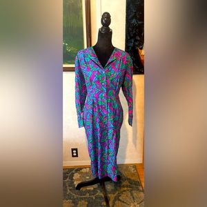 Funky colorful silk dress